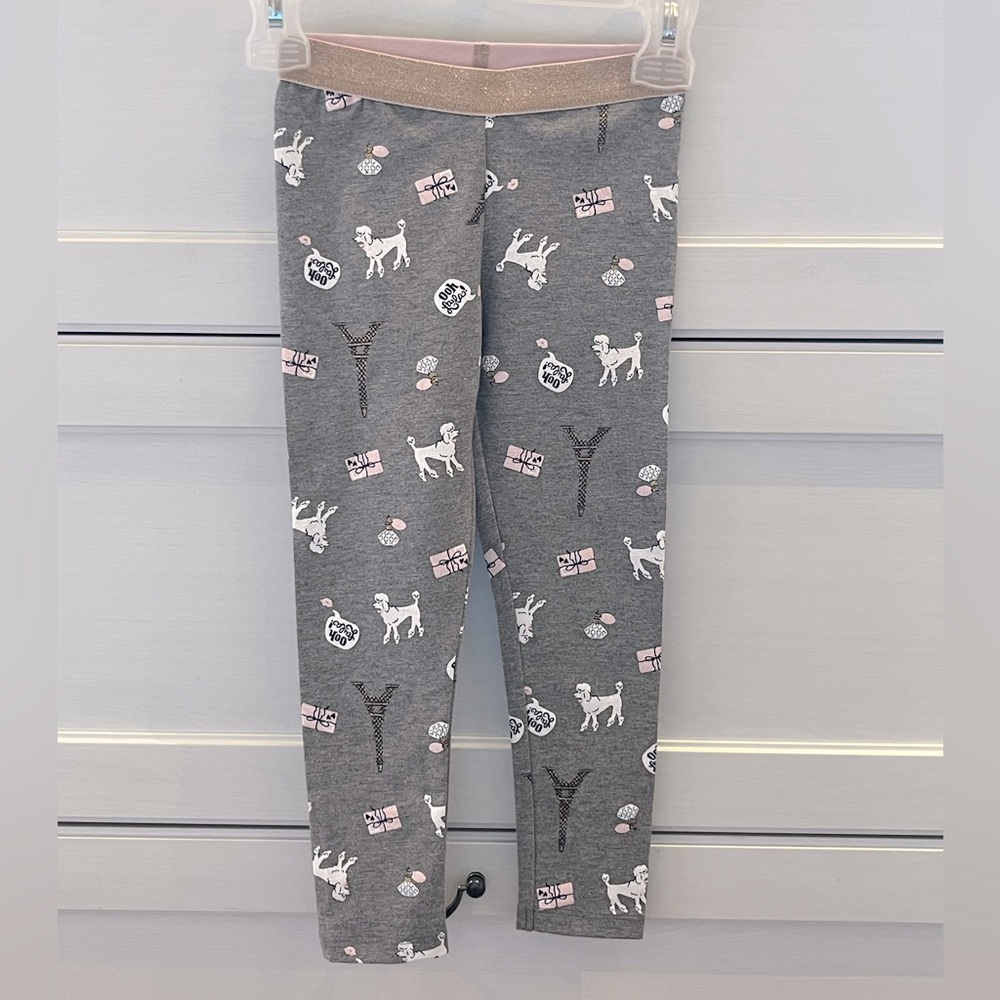 Carter's Toddler Gray & Pink Paris-Themed Eiffel Poodle Stretchy Leggings - 4T